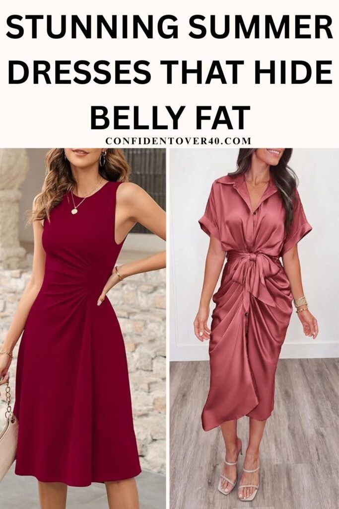 Stunning Summer Dresses That Hide Belly Fat with ruched style