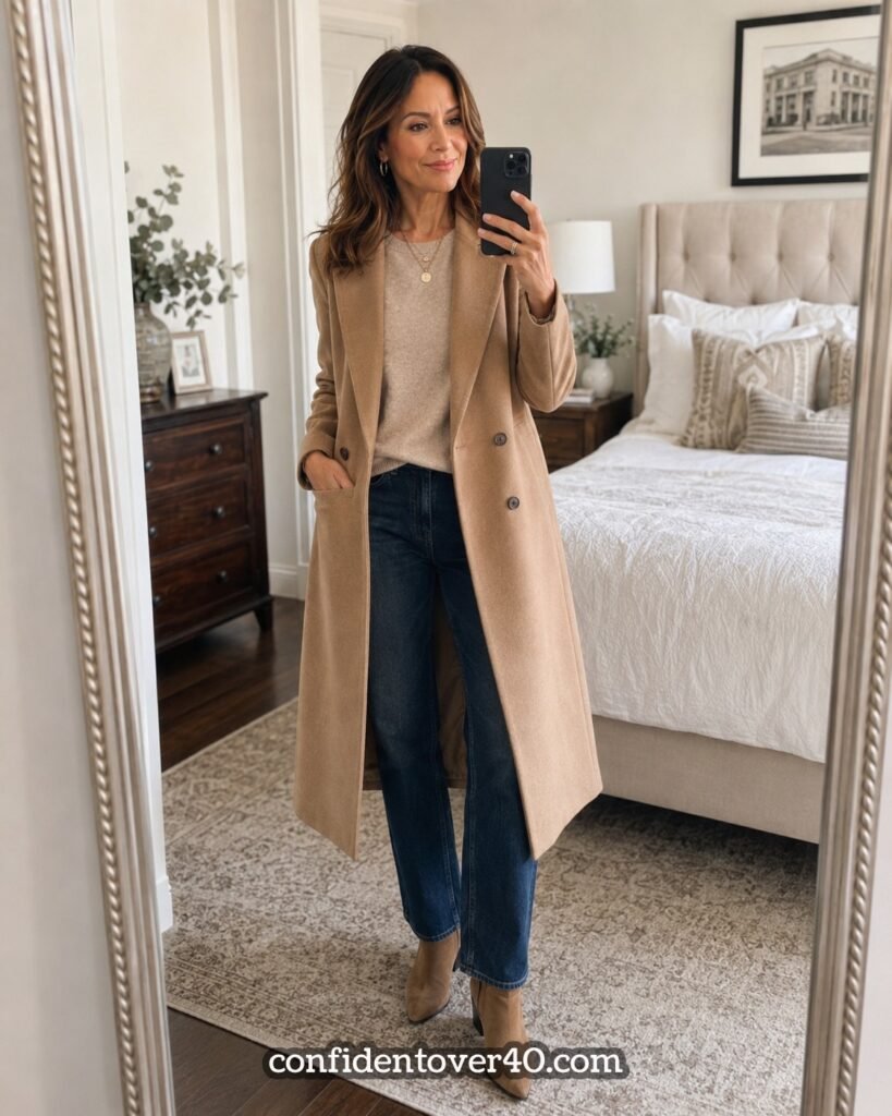 20. Statement Coat with Simple Basics