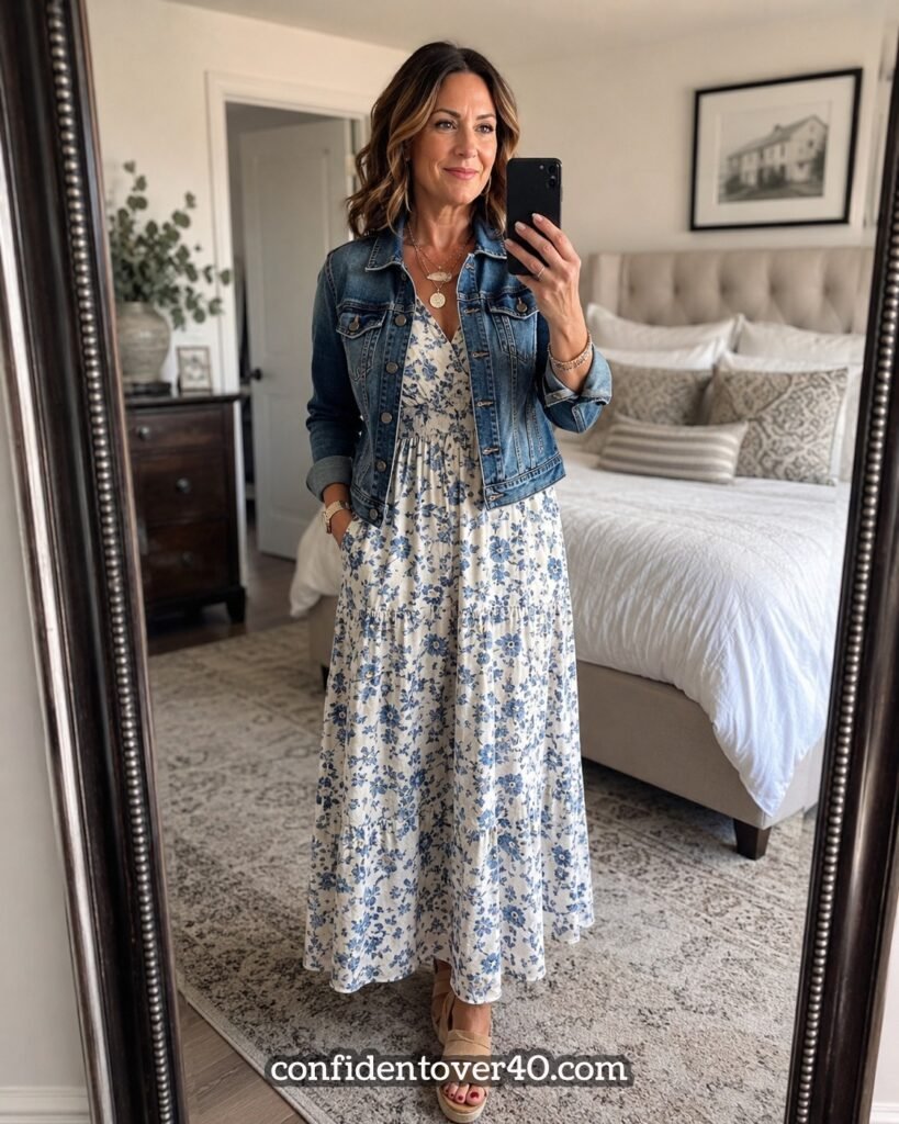 6. Denim Jacket with a Maxi Dress Dressing Stylishly Over 40: The Ultimate Guide to Confident, Modern Fashion